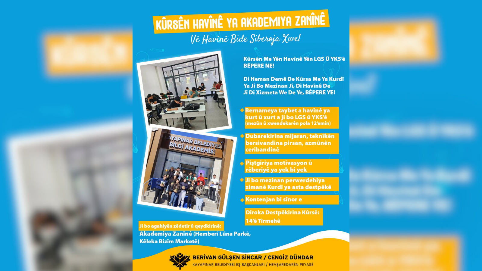 Kayapınar’da ücretsiz eğitim