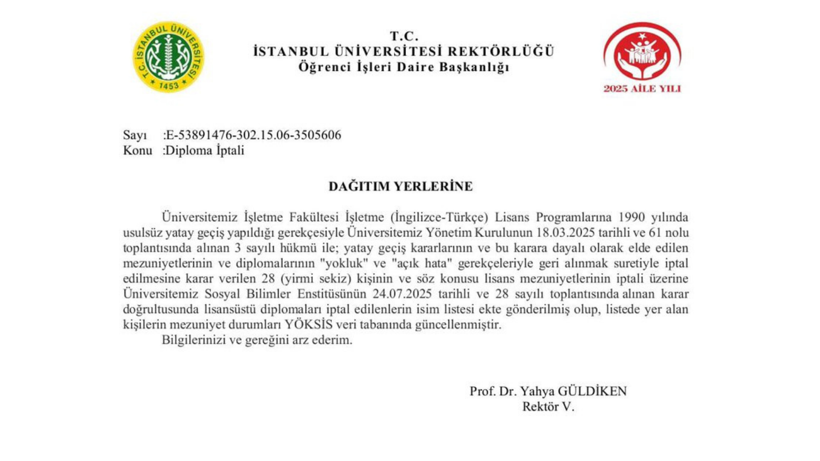 İmamoğlu ve 27 kişinin diplomaları iptal edilmişti