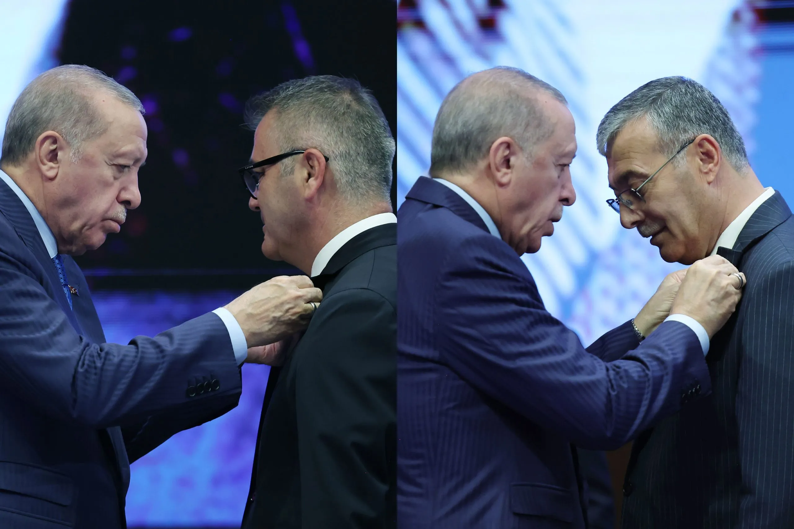 Rozetlerini Erdoğan taktı