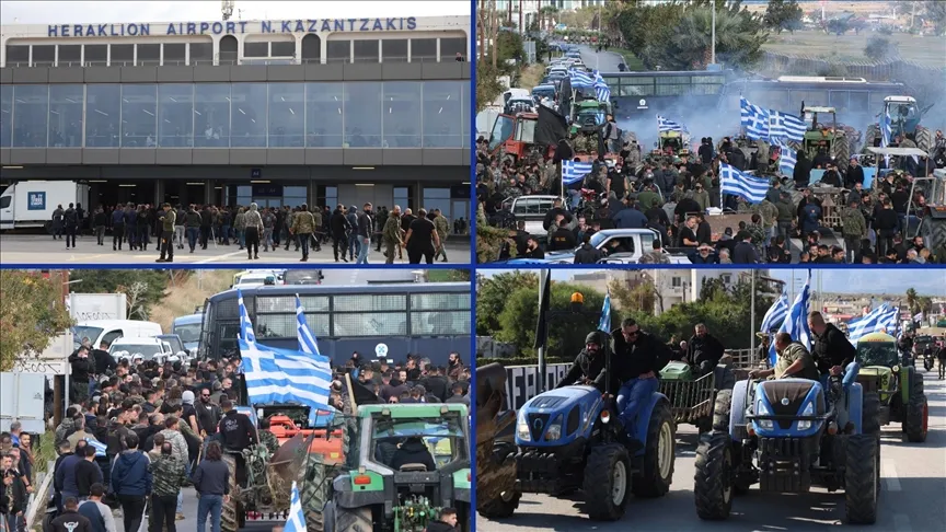 Girit’te çiftçiler ayakta