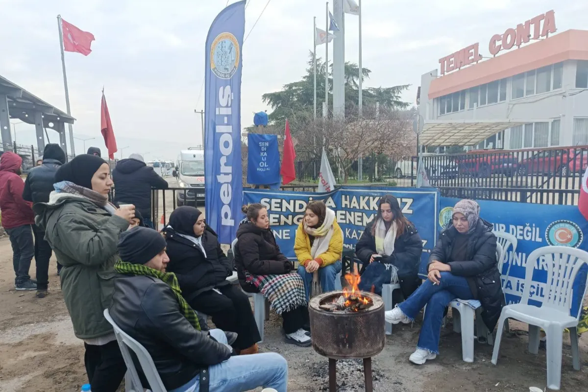 Grevdeki Temel Conta işçileri nöbete başladı l
