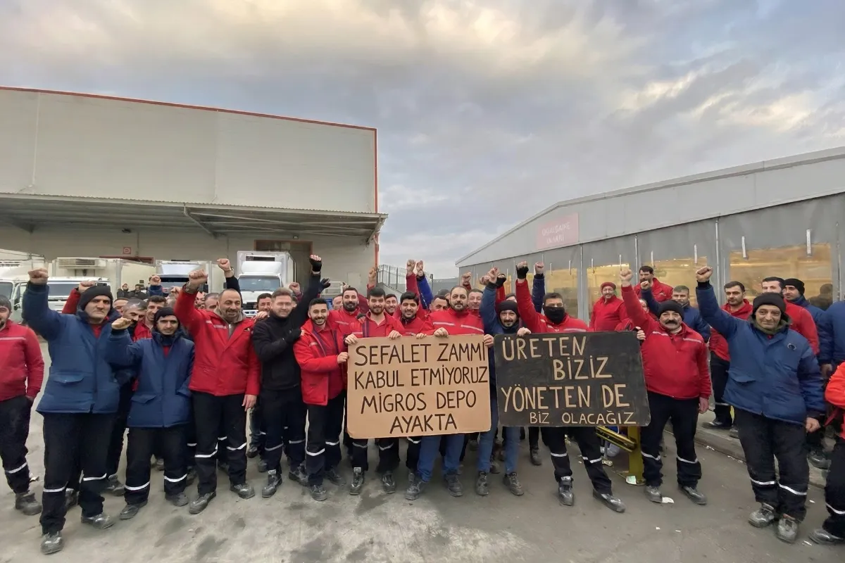 Migros depolarında iş bırakma eylemi sürüyor l