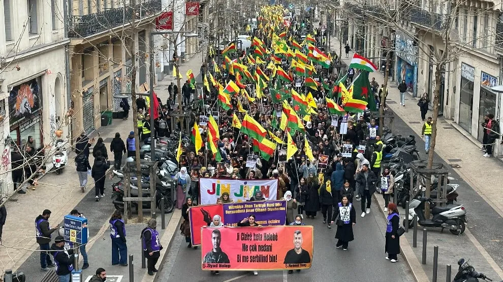 Marsilya’dan Davos’a Rojava eylemleri