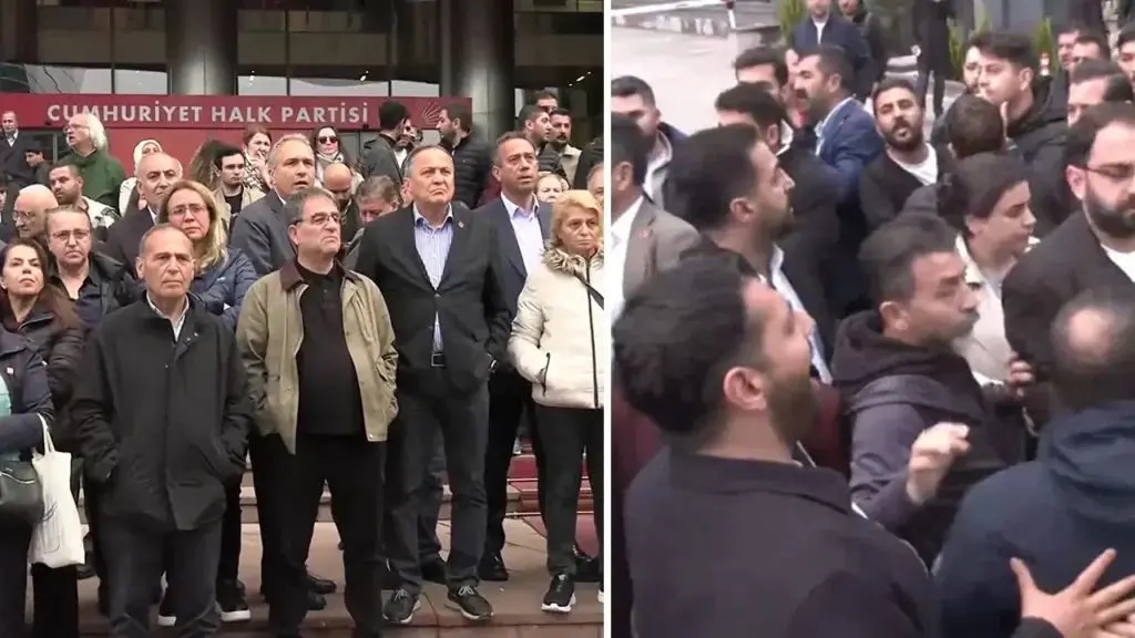 CHP önünde arbede