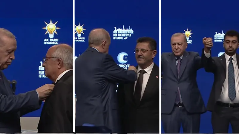Rozetlerini Erdoğan taktı