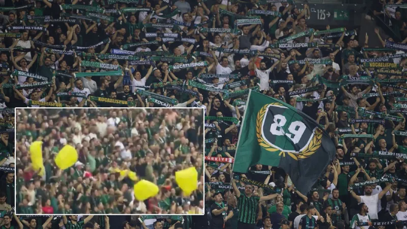 Kocaelispor taraftarları ‘sarı torba’ sallamıştı
