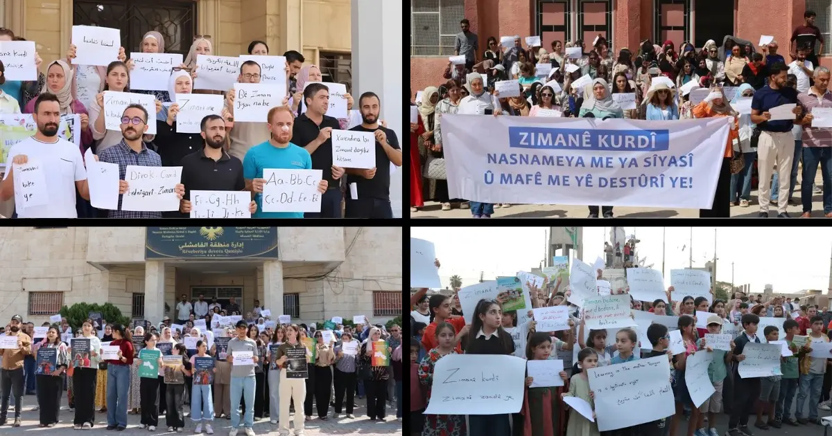 Qamişlo’dan Dêrik’e öğrenci ve öğretmenler alanlarda: