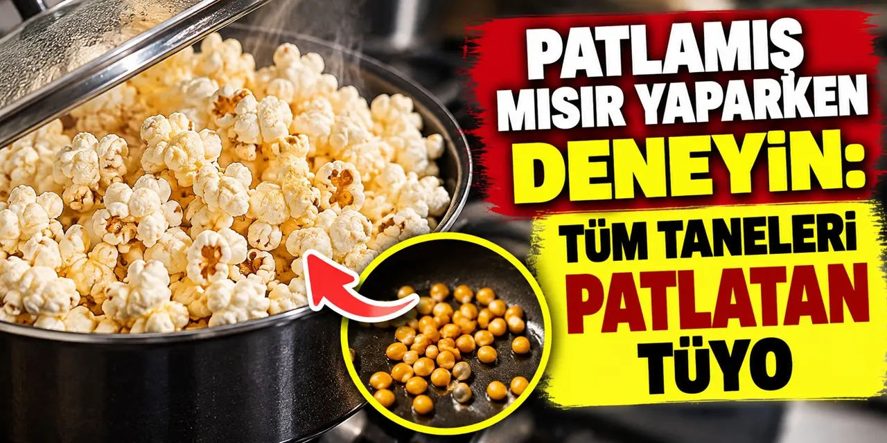 Patlamış mısır yaparken deneyin: Tencerede tane bırakmayan yöntem
